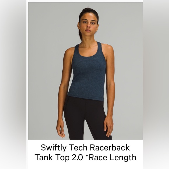 lululemon athletica Tops - lululemon Swifty Tech Racerback Tank Top 2.0 Waist Length - True Navy/Iron Blue